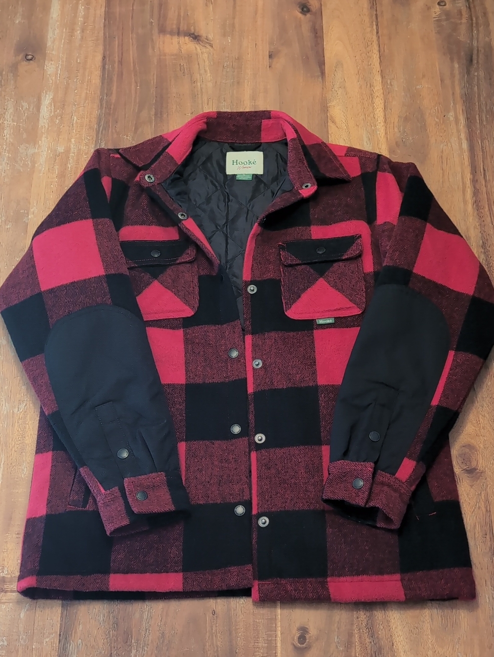 Hooké Red & Black Plaid Wool Overshirt Jacket